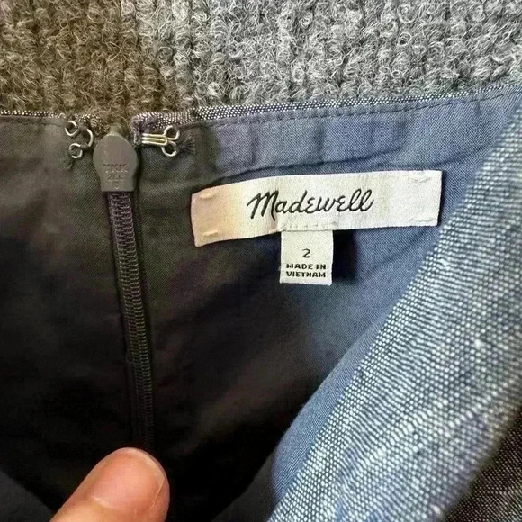 Madewell Women Chambray Blue Tie-Front Cutout Cami Dress size 2 Club Outfit - Picture 4 of 7